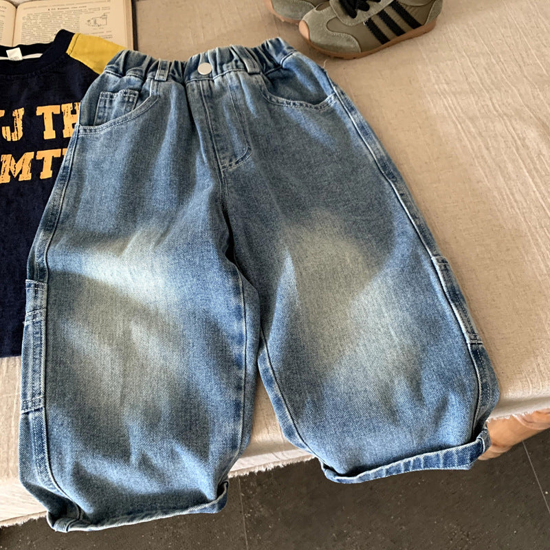 Children's autumn long boys straight leg pants