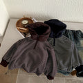 Striped hooded boys' casual versatile top