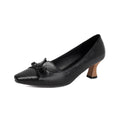 Zapatos Retro Leopardo con Tacón Alto y Moño – Mujer