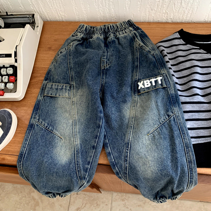 Boys' jeans autumn outfit for children