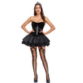 Halloween Gothic Black Widow Rose Puff Sleeveless Mini Dress Witch Devil Vampire Costume