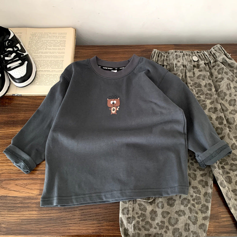 Boys' autumn T-shirt children's long sleeved base shirt