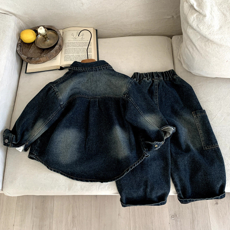 Boys' jeans children's set spring and autumn styles