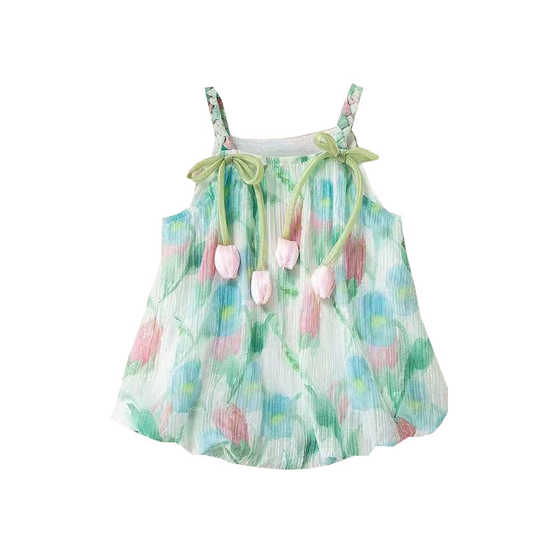 Cute Baby Girl  Romper, Thin Sleeveless Princess Style Onesie