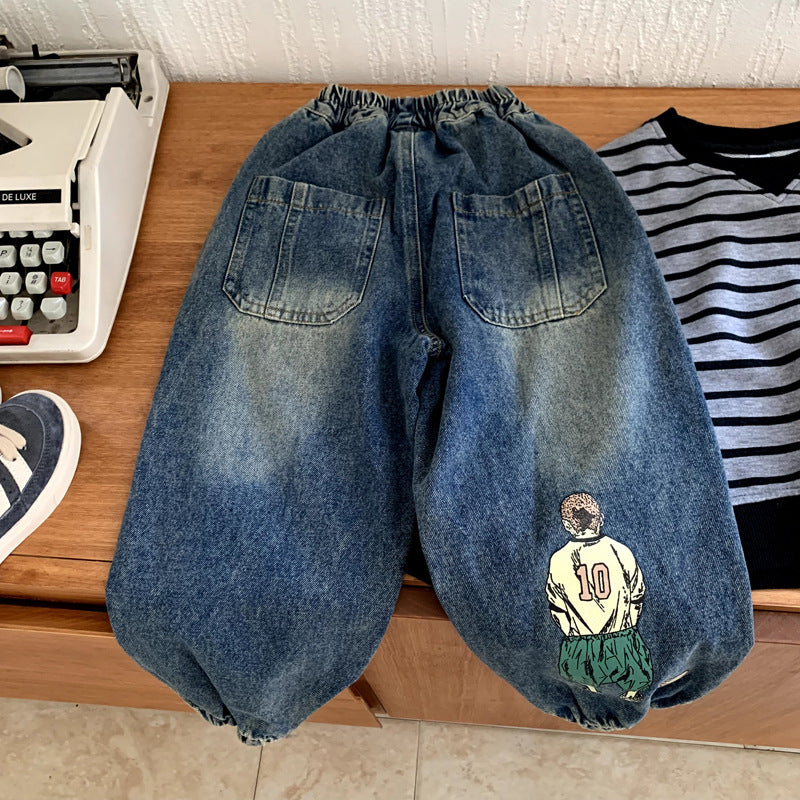 Boys' jeans autumn outfit for children