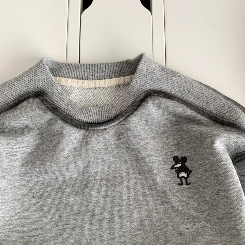 Embroidered knitted sweatshirt and pants two-piece set