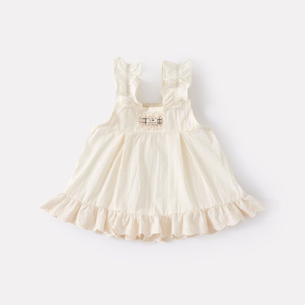 Lightweight Simple Ruffle Strap Top Set, Baby Casual Stylish Vest and Shorts Two-Piece Set