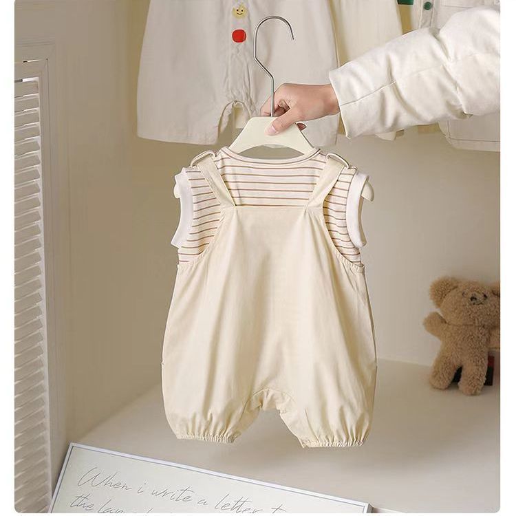 Baby Set, Baby Overalls Outfit, Lightweight Casual Sleeveless Clothes