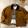 Flip collar jacket children's letter casual autumn top