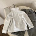 Children's half zip polo shirt long sleeved sweatshirt