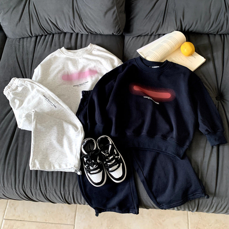 Loose sweatshirt girls' sweatpants two-piece set