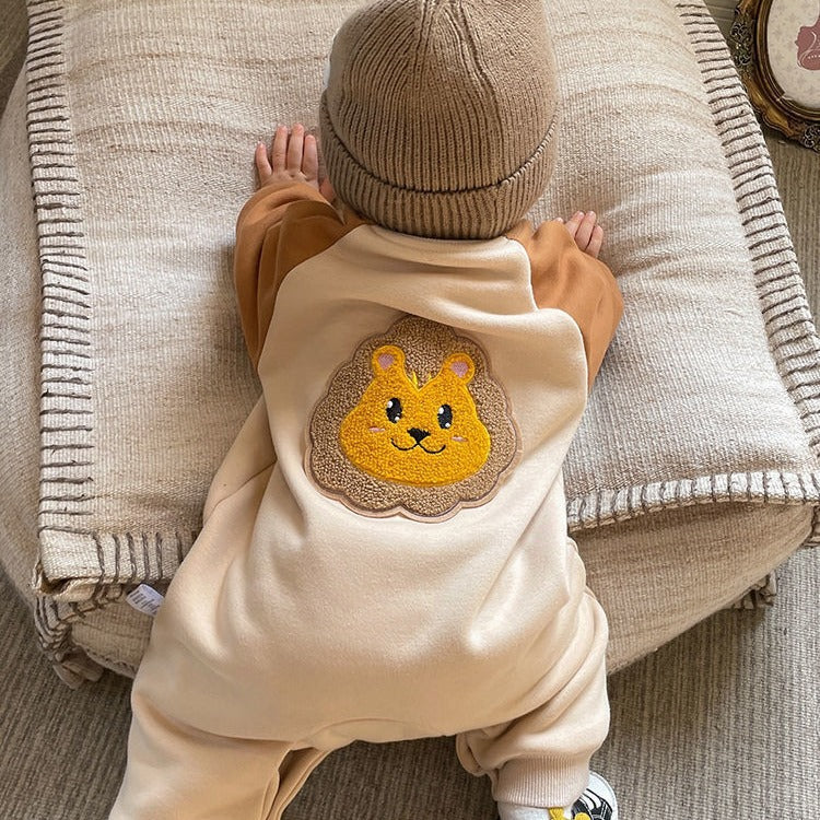 Baby Bodysuit  Fleece-Lined Warm Unisex Infant Cute Cartoon Romper Outfit