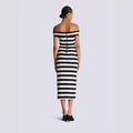 New Black and White Zebra Pattern Bandage Skirt Set European and American Fashion Off Shoulder Short Top Long Skirt Two Piece Set