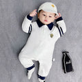 Chic British Style Long Sleeve Bodysuit for Newborn Baby Boys