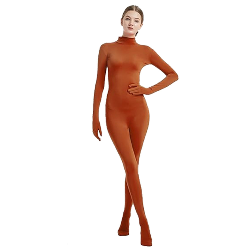 Full Coverage Footed Bodysuit Cosplay Suit Elastic Lycra Zentai One-Piece Dance Halloween Performance Costume