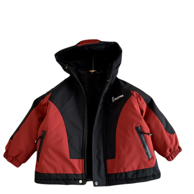 Boys' down jacket with three in one inner lining assault suit