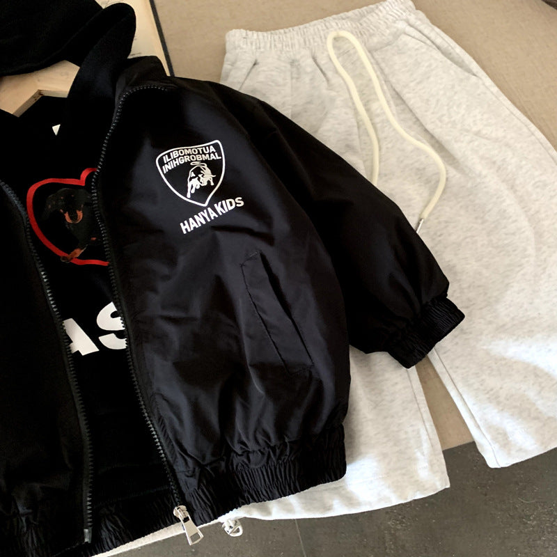Letter printed waterproof submachine jacket