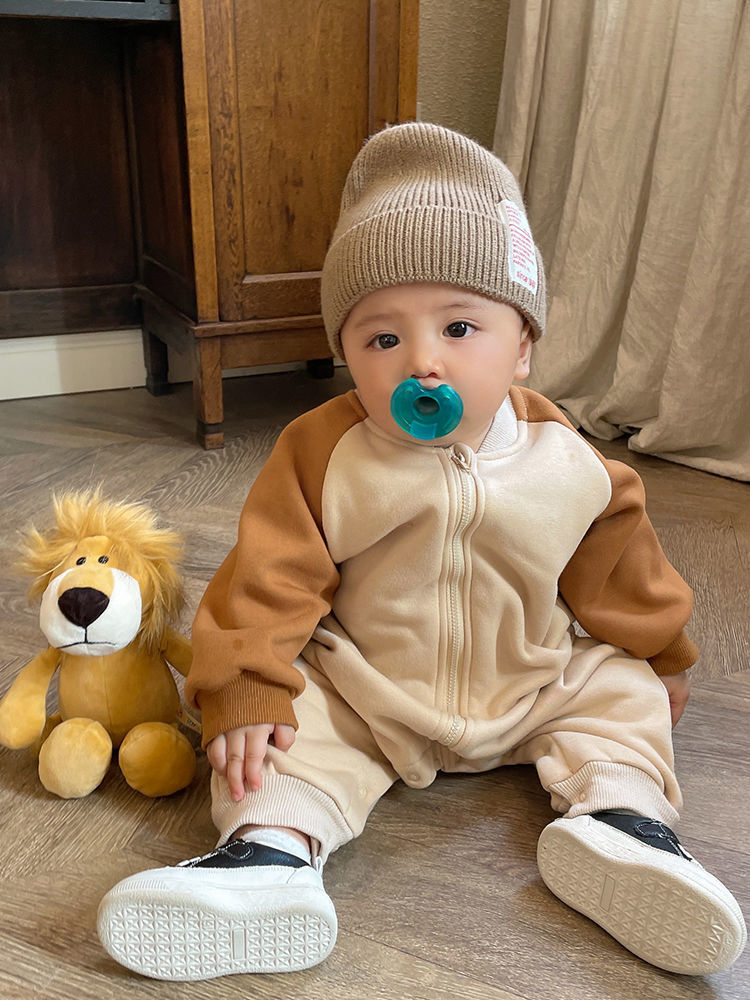 Baby Bodysuit  Fleece-Lined Warm Unisex Infant Cute Cartoon Romper Outfit