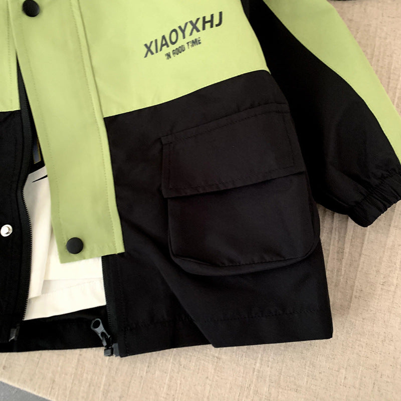 Children's hooded jacket Spring and Autumn style boys' assault jacket