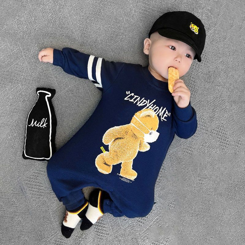 Baby  Long Sleeve Onesie Cute Cartoon Stylish Baby Boy Suit