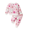 Children's Set Cartoon All-Over Print Round Neck Long Sleeve Sweatshirt Casual Long Pants 2-Piece Set Kids Outfit
