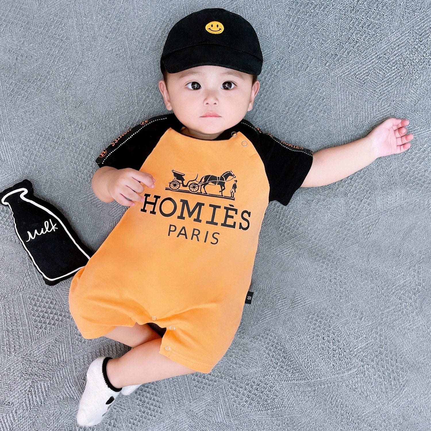 Short Sleeve Romper Lightweight Unisex Half Sleeve Crawler Newborn Onesie