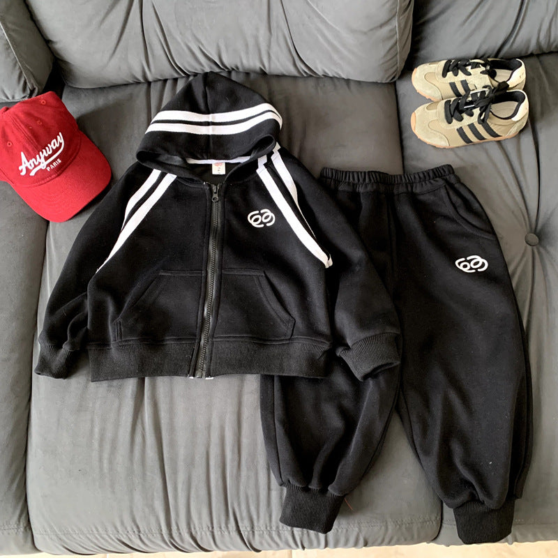 Red leisure sports two-piece set