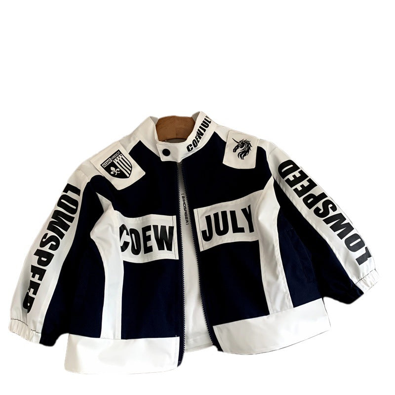 Boys' autumn motorcycle jacket children's windproof top