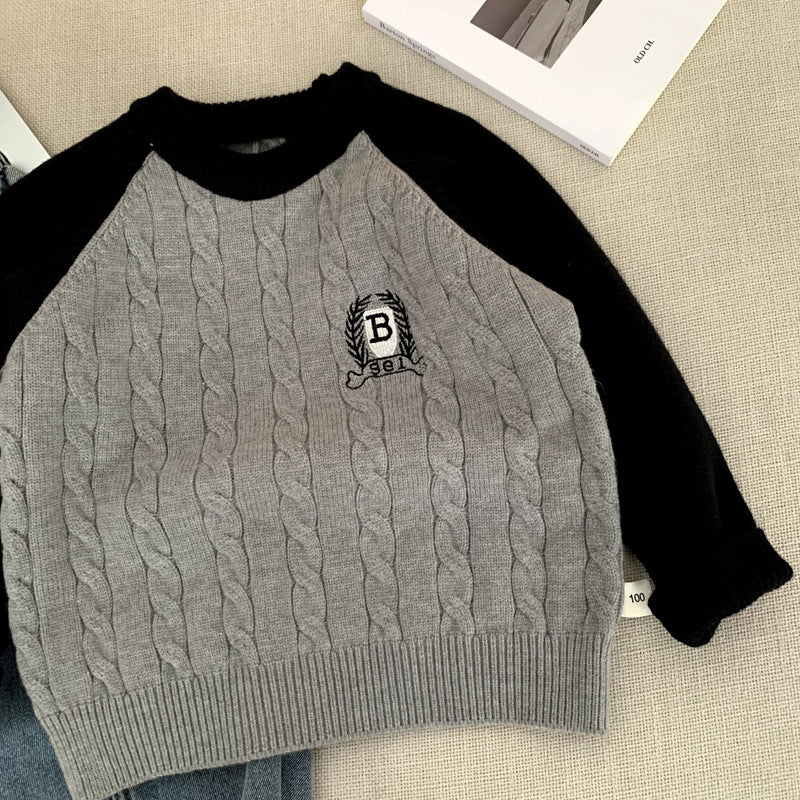 Children's knitted sweater for warmth boys' sweater