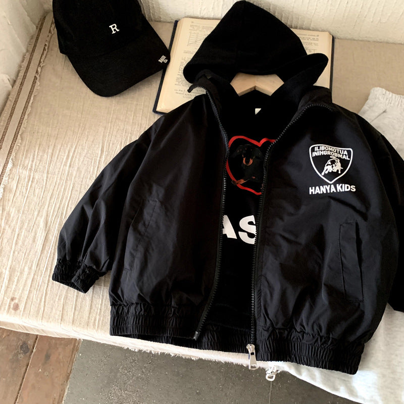 Letter printed waterproof submachine jacket