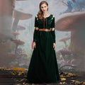 Halloween Brave Story Character Merida Women's Green Vintage Royal Long Dress Cosplay Costume