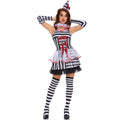 Cute Circus Clown Costume for Halloween Party Role Play COS Full Set Puffy Dress