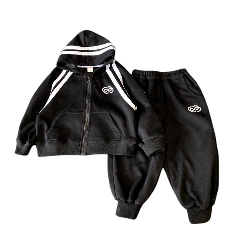 Red leisure sports two-piece set