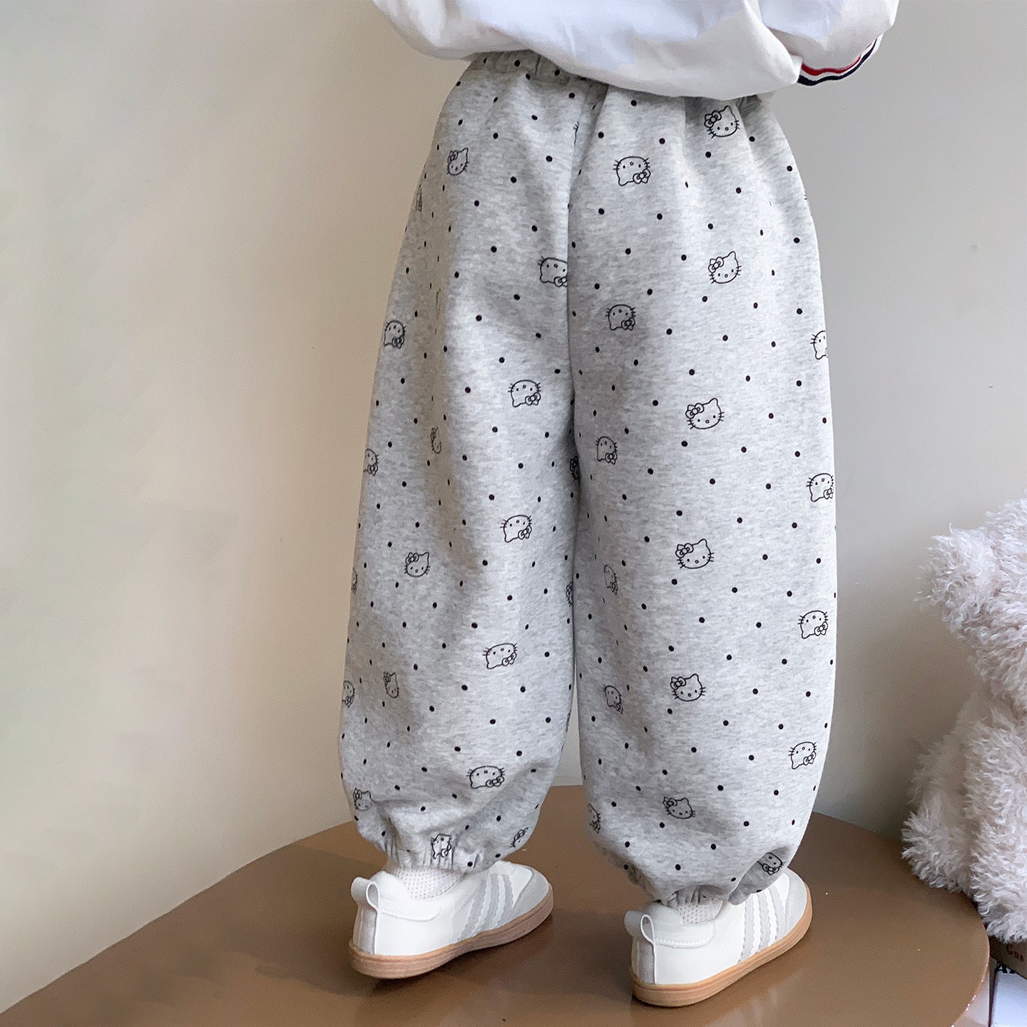 Cute Cartoon Cat Hooded Sweatpants for Girls
