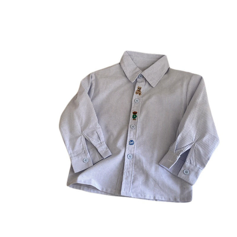 Spring and Autumn Children's Long Sleeve Embroidered Versatile Shirt