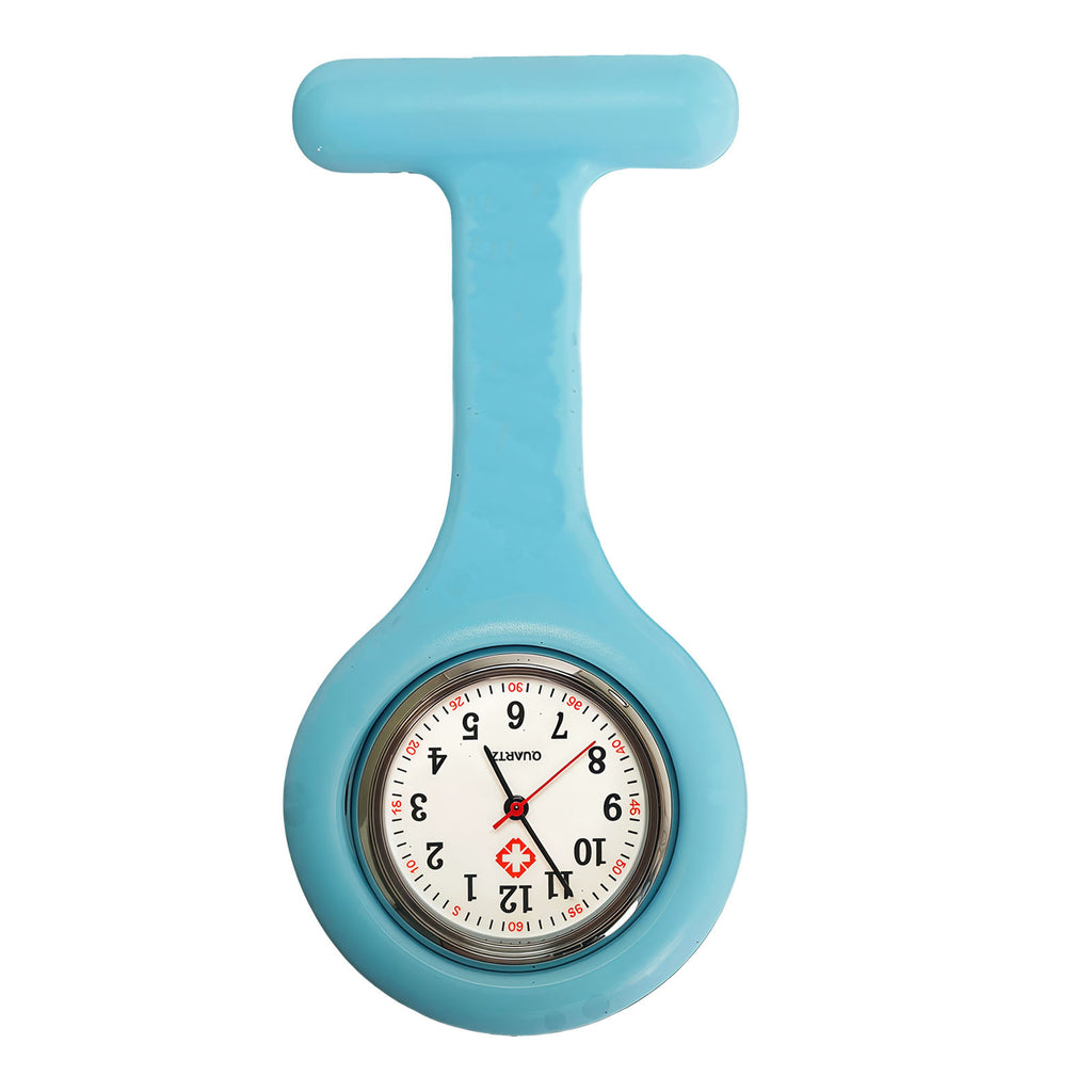 Colorful Silicone Nurse Solid Color Student Exam Pocket Watch Simple Chest Watch Round