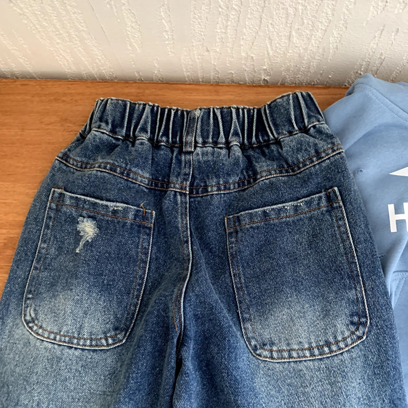 Boys' lazy style jeans autumn style
