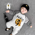 Fall Baby Romper for Boys and Girls, Cute Bear Print Outfit