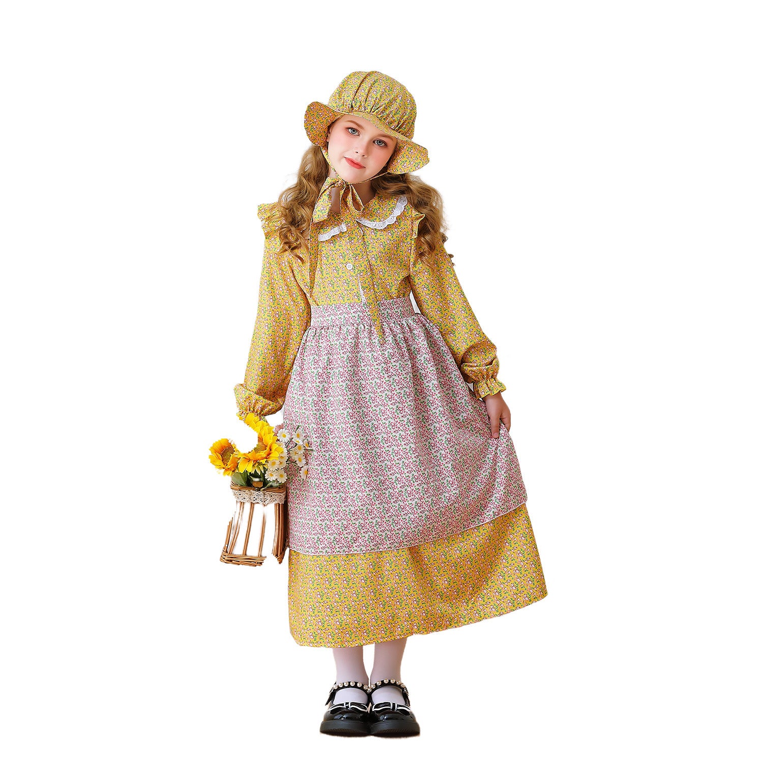 Colonial Girl Children's Clothing Prairie Pioneer Kids Dress Rustic Manor Maid Dress