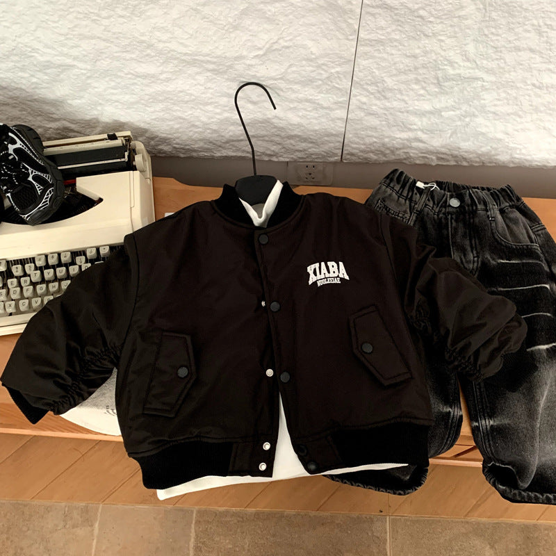 Cotton padded thick baseball jacket top