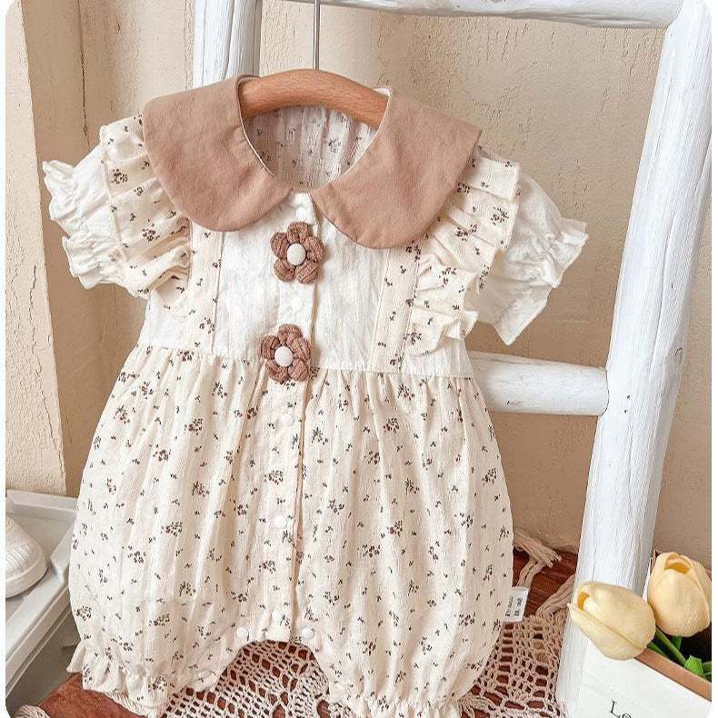 Lightweight Romper for Baby Girls, Short Sleeve