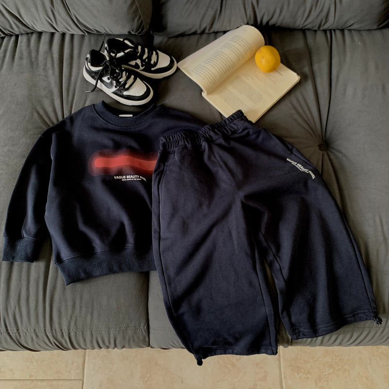 Loose sweatshirt girls' sweatpants two-piece set