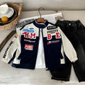 Boys' autumn color blocked baseball jersey