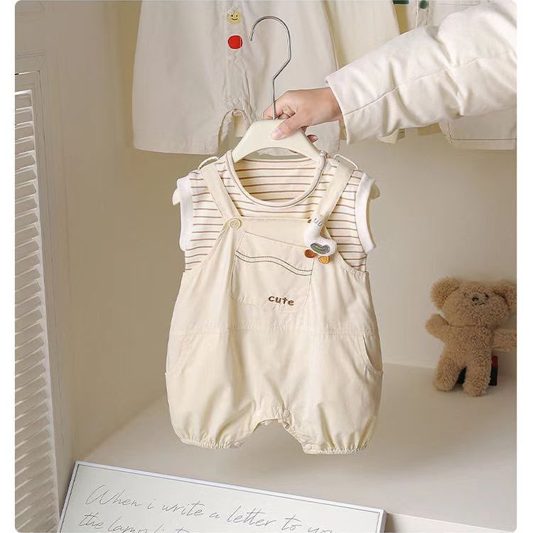 Baby Set, Baby Overalls Outfit, Lightweight Casual Sleeveless Clothes