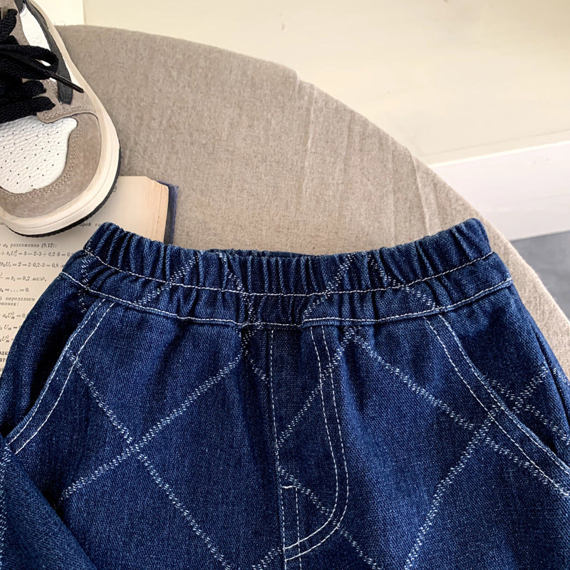 Boys' Spring and Autumn Denim Set