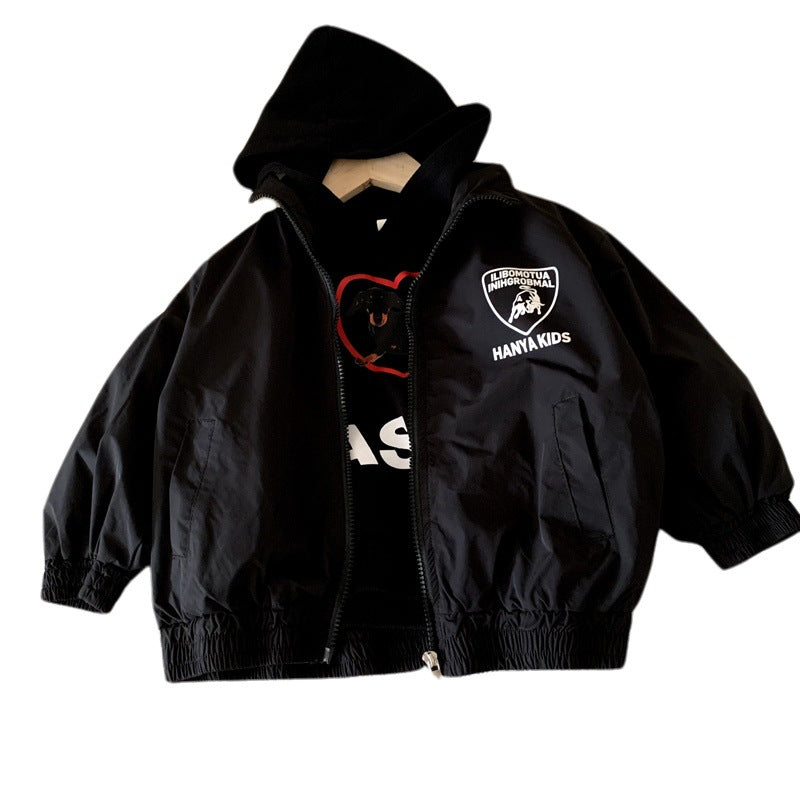 Letter printed waterproof submachine jacket