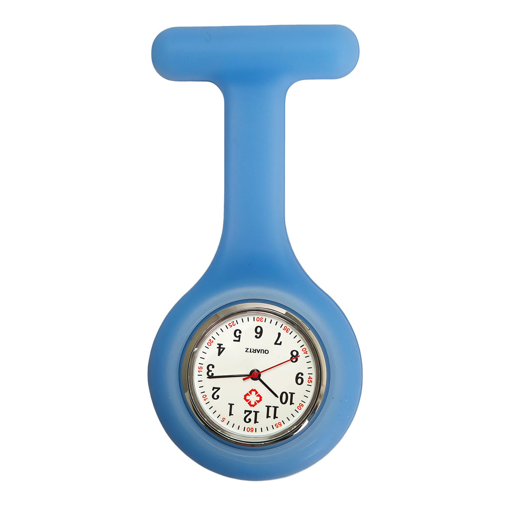 Colorful Silicone Nurse Solid Color Student Exam Pocket Watch Simple Chest Watch Round