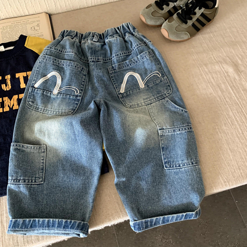 Children's autumn long boys straight leg pants