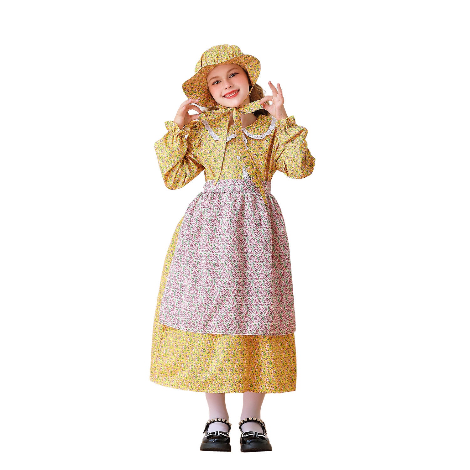 Colonial Girl Children's Clothing Prairie Pioneer Kids Dress Rustic Manor Maid Dress