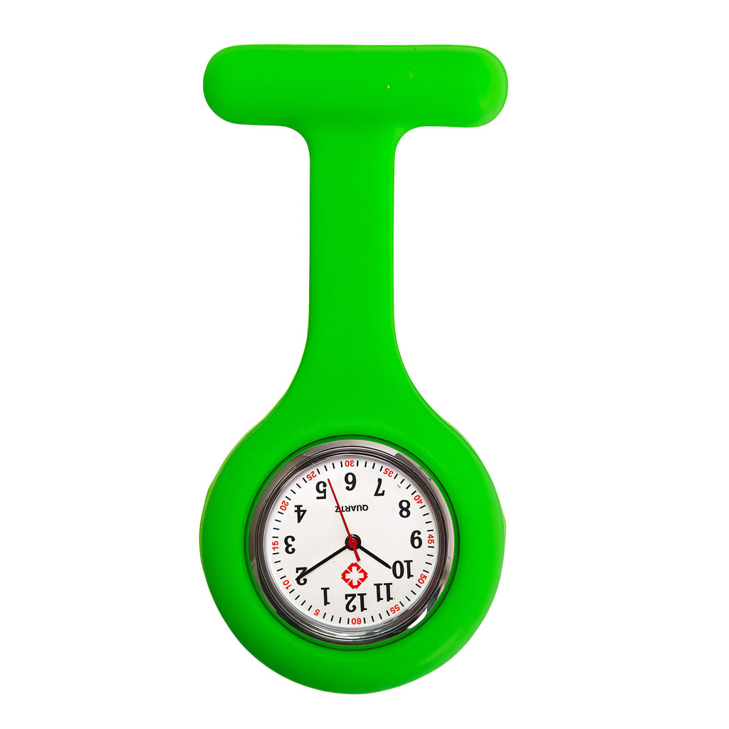 Colorful Silicone Nurse Solid Color Student Exam Pocket Watch Simple Chest Watch Round